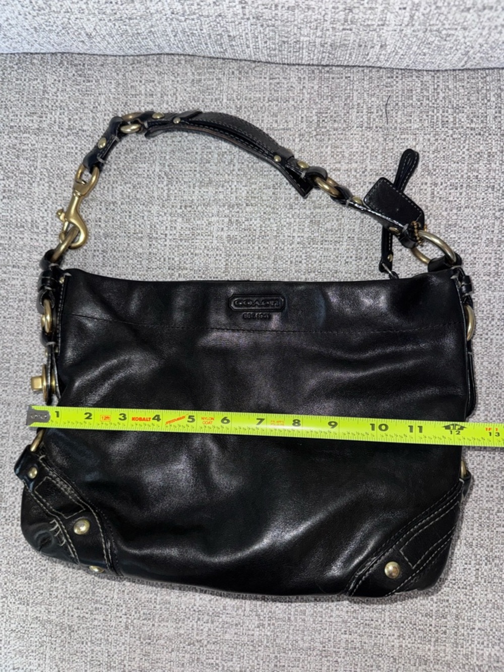 Vintage Coach Black Leather Carly Hobo Bag - Picture 6 of 8